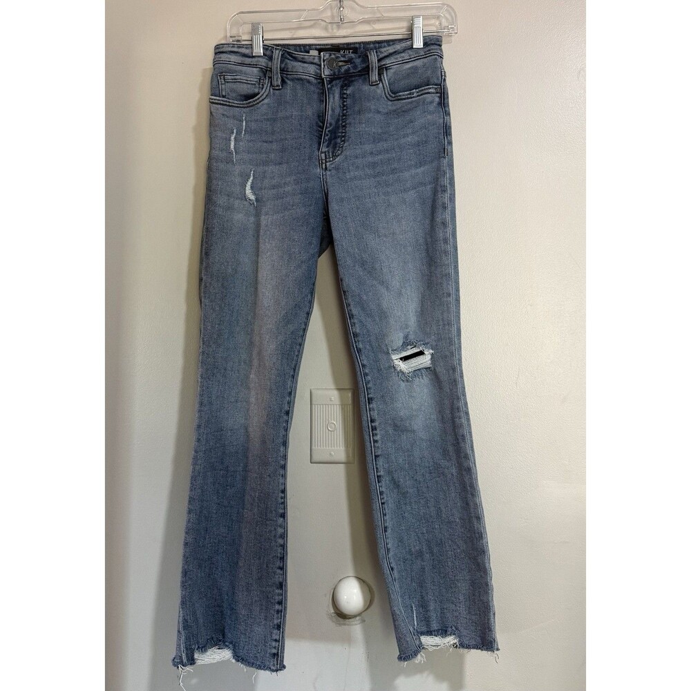 KUT from the Kloth Women’s Size 0 Boyfriend Jeans Light Wash Distress Blue Denim